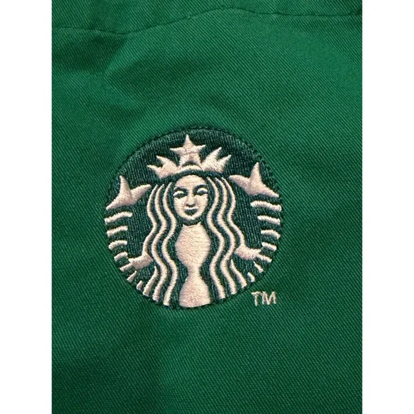 Starbucks Green Apron Embroidered Logo Work Uniform Chef Barista Cafe 2 Pack * - Picture 3 of 8
